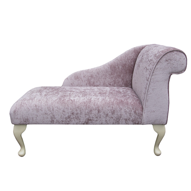Small Chaise Longue Chair in a Blush Pink Chenille eBay